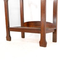 Shapland and Petter – Arts and Crafts Oak Hallstand with Mirror, Umbrella Stand - Thumbnail 19