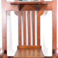Shapland and Petter – Arts and Crafts Oak Hallstand with Mirror, Umbrella Stand - Thumbnail 20