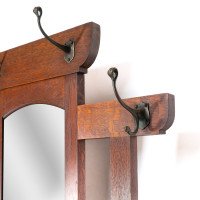 Shapland and Petter – Arts and Crafts Oak Hallstand with Mirror, Umbrella Stand - Thumbnail 21