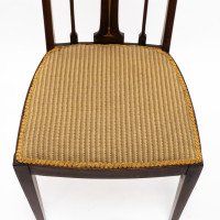 Liberty & Co., Arts & Crafts Mahogany Side Chair with Fruitwood Floral Inlaid Decor - Thumbnail 9