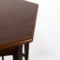 Liberty & Co., attributed. An Aesthetic Movement Hexagonal Side Table with Herringbone Inlay - Thumbnail 14