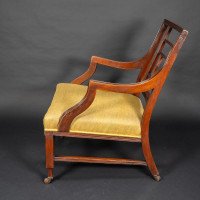 E. W. Godwin, attributed. An Anglo-Japanese Aesthetic Movement Ebonized Armchair with a Lattice Style Back - Thumbnail 4