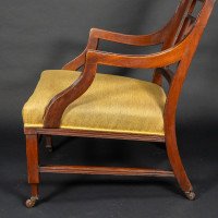 E. W. Godwin, attributed. An Anglo-Japanese Aesthetic Movement Ebonized Armchair with a Lattice Style Back - Thumbnail 9