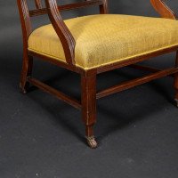 E. W. Godwin, attributed. An Anglo-Japanese Aesthetic Movement Ebonized Armchair with a Lattice Style Back - Thumbnail 15