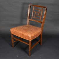 E. W. Godwin, attributed. An Anglo-Japanese Aesthetic Movement Walnut Side Chair with a Lattice Style Back - Thumbnail 3