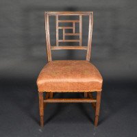 E. W. Godwin, attributed. An Anglo-Japanese Aesthetic Movement Walnut Side Chair with a Lattice Style Back - Thumbnail 2