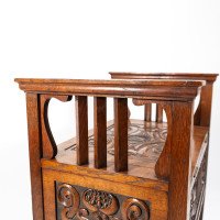 A. W. Simpson, attributed. Arts & Crafts Oak Piano Stool with Carved Floral Decoration - Thumbnail 16