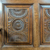 George Faulkner Armitage (1849-1937), a Carved Oak Settle with Carved Half Sunflowers - Thumbnail 6
