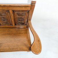 George Faulkner Armitage (1849-1937), a Carved Oak Settle with Carved Half Sunflowers - Thumbnail 10