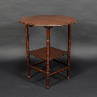 Gillow and Co., attributed. In the Style of E. W. Godwin – Aesthetic Movement Two-Tier Walnut Side Table - Thumbnail 2