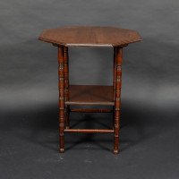 Gillow and Co., attributed. In the Style of E. W. Godwin – Aesthetic Movement Two-Tier Walnut Side Table - Thumbnail 3