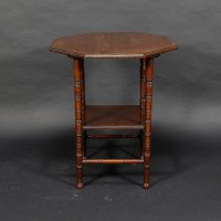 Gillow and Co., attributed. In the Style of E. W. Godwin – Aesthetic Movement Two-Tier Walnut Side Table - Thumbnail 7