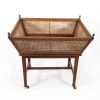 Sir Edwin Landseer Lutyens. A Rare Newspaper Basket with Acorn Finials (replaced) - Thumbnail 2