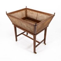 Sir Edwin Landseer Lutyens. A Rare Newspaper Basket with Acorn Finials (replaced) - Thumbnail 1