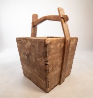 Chinese Antique Wooden Handled Bucket Originally Used to Carry & Measure Rice - Thumbnail 3