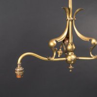 Arts and Crafts – Pair of Brass Three-Branch Ceiling Lights, c.1900 - Thumbnail 7