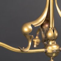 Arts and Crafts – Pair of Brass Three-Branch Ceiling Lights, c.1900 - Thumbnail 8