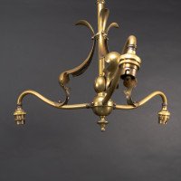 Arts and Crafts – Pair of Brass Three-Branch Ceiling Lights, c.1900 - Thumbnail 16