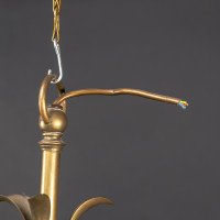 Arts and Crafts – Pair of Brass Three-Branch Ceiling Lights, c.1900 - Thumbnail 20
