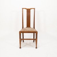 Morris & Co., Designed in the Offices of Richard Norman Shaw, Possibly by W. Lethaby. Six Arts and Crafts Oak Dining Chairs - Thumbnail 7
