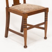 Morris & Co., Designed in the Offices of Richard Norman Shaw, Possibly by W. Lethaby. Six Arts and Crafts Oak Dining Chairs - Thumbnail 16
