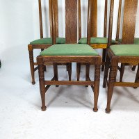 Morris & Co., Designed in the Offices of Richard Norman Shaw, Possibly by W. Lethaby. Five Arts and Crafts Oak Dining Chairs - Thumbnail 2