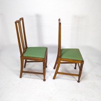 Morris & Co., Designed in the Offices of Richard Norman Shaw, Possibly by W. Lethaby. Five Arts and Crafts Oak Dining Chairs - Thumbnail 7