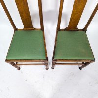 Morris & Co., Designed in the Offices of Richard Norman Shaw, Possibly by W. Lethaby. Five Arts and Crafts Oak Dining Chairs - Thumbnail 16