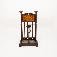 Arts & Crafts Cast Iron Walking Stick & Umbrella Stand with an Original Bronze Style Painted Finish - Thumbnail 2