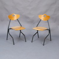 A Set of 35 Multi-coloured Stacking Tubular & Plywood Chairs Made by NF Mobilier of France - Thumbnail 9