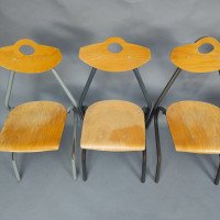 A Set of 35 Multi-coloured Stacking Tubular & Plywood Chairs Made by NF Mobilier of France - Thumbnail 26