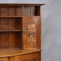Bath Cabinet Makers, an Arts & Crafts Oak Sideboard with Dutch Inlaid Scenes - Thumbnail 6