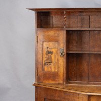 Bath Cabinet Makers, an Arts & Crafts Oak Sideboard with Dutch Inlaid Scenes - Thumbnail 7