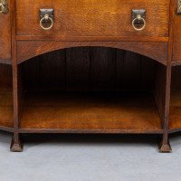Bath Cabinet Makers, an Arts & Crafts Oak Sideboard with Dutch Inlaid Scenes - Thumbnail 13