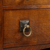 Bath Cabinet Makers, an Arts & Crafts Oak Sideboard with Dutch Inlaid Scenes - Thumbnail 17