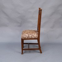 Set of Six English Arts & Crafts Oak Dining Chairs with Carved Floral Roundels - Thumbnail 19