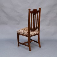 Set of Six English Arts & Crafts Oak Dining Chairs with Carved Floral Roundels - Thumbnail 20