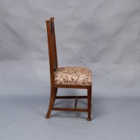 Set of Six English Arts & Crafts Oak Dining Chairs with Carved Floral Roundels - Thumbnail 23