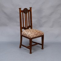 Set of Six English Arts & Crafts Oak Dining Chairs with Carved Floral Roundels - Thumbnail 24