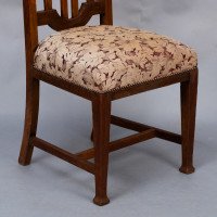 Set of Six English Arts & Crafts Oak Dining Chairs with Carved Floral Roundels - Thumbnail 25