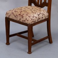 Set of Six English Arts & Crafts Oak Dining Chairs with Carved Floral Roundels - Thumbnail 26