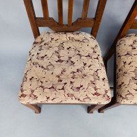 Set of Six English Arts & Crafts Oak Dining Chairs with Carved Floral Roundels - Thumbnail 27