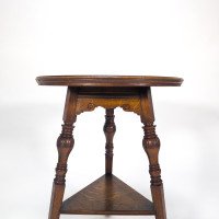 Garnet & Sons of Warrington. A Good Quality Aesthetic Movement Oak Side or Cricket Table - Thumbnail 3