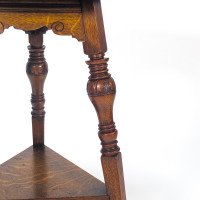Garnet & Sons of Warrington. A Good Quality Aesthetic Movement Oak Side or Cricket Table - Thumbnail 4