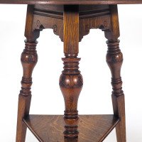 Garnet & Sons of Warrington. A Good Quality Aesthetic Movement Oak Side or Cricket Table - Thumbnail 13
