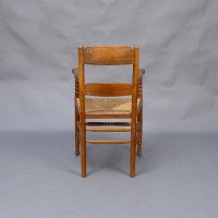 Frank Brangwyn Style Of. An Arts & Crafts Bobbin Turned Cotswold Style Oak Armchair - Thumbnail 6