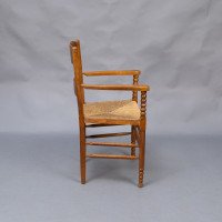 Frank Brangwyn Style Of. An Arts & Crafts Bobbin Turned Cotswold Style Oak Armchair - Thumbnail 8