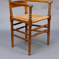 Frank Brangwyn Style Of. An Arts & Crafts Bobbin Turned Cotswold Style Oak Armchair - Thumbnail 12