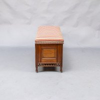 Bruce Talbert for Gillow & Co., of Lancaster. An Aesthetic Movement Walnut & Boxwood Ottoman - Thumbnail 8