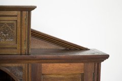 Aesthetic Movement Walnut Cabinet of Architectural Form with Carved Decoration - Thumbnail 7